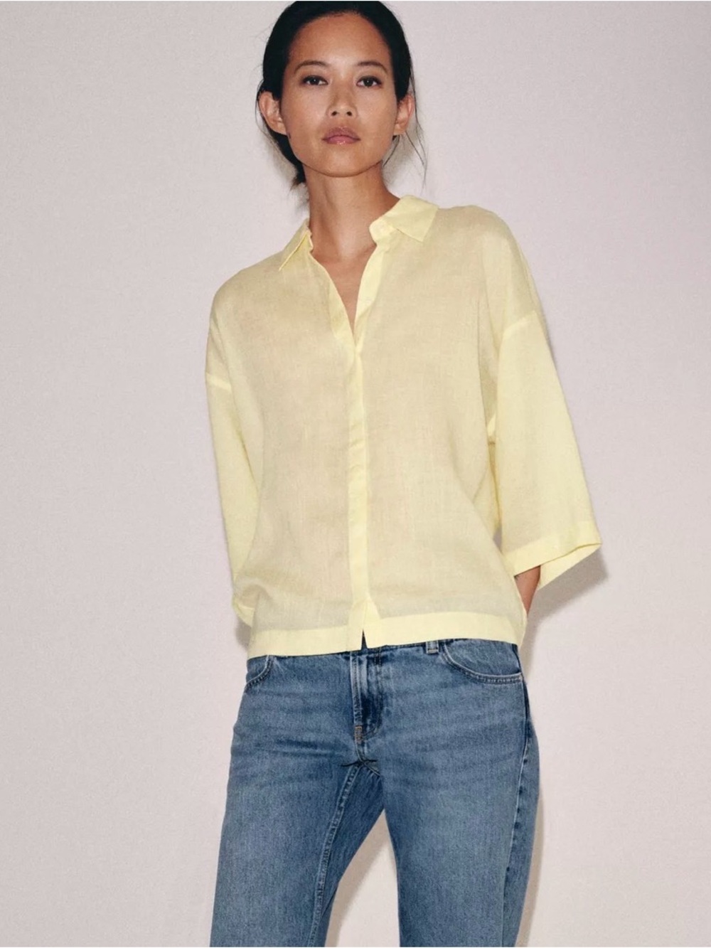Zara Linen-Blend Button Shirt